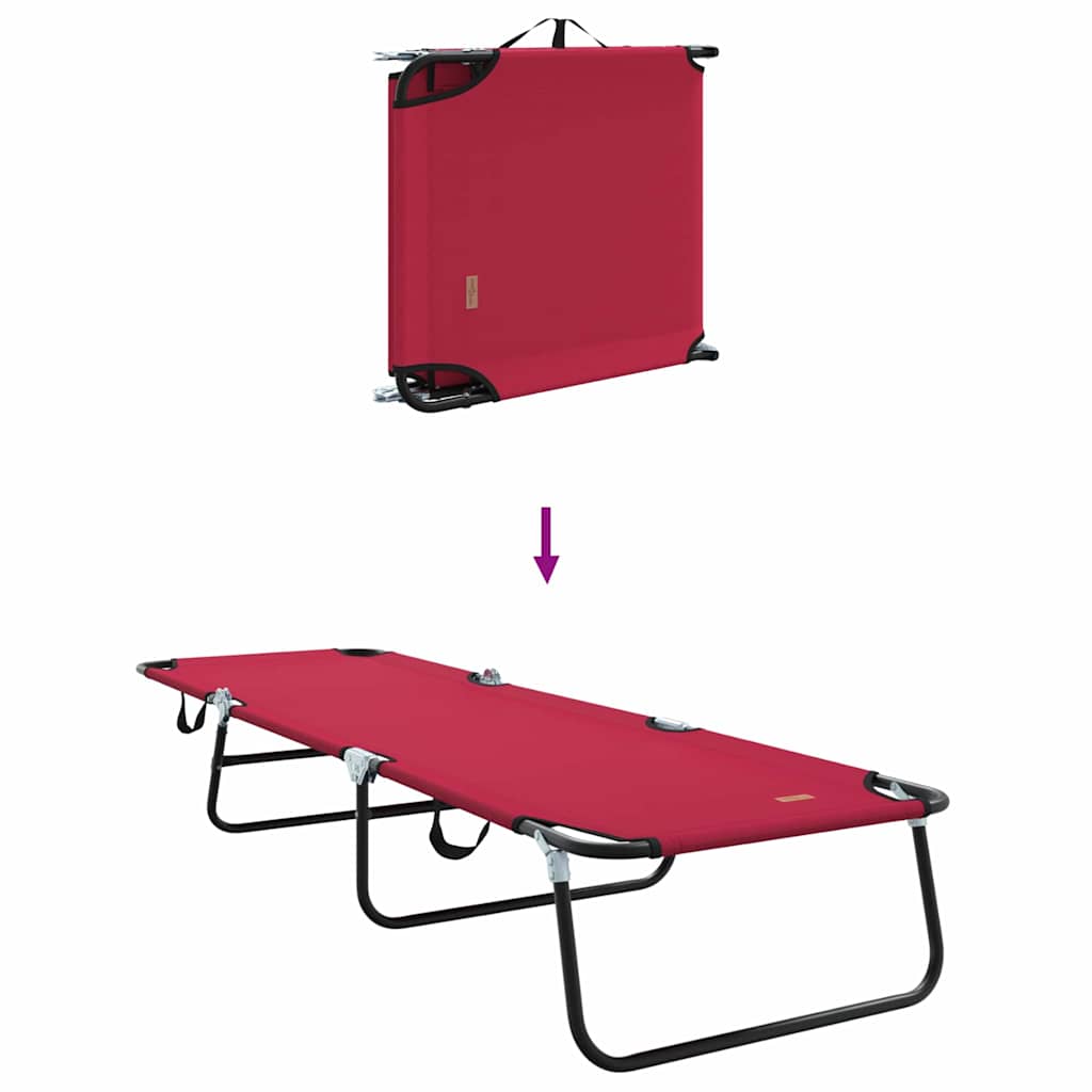 Opvouwbare zonnebed 2 st Polyester Rood