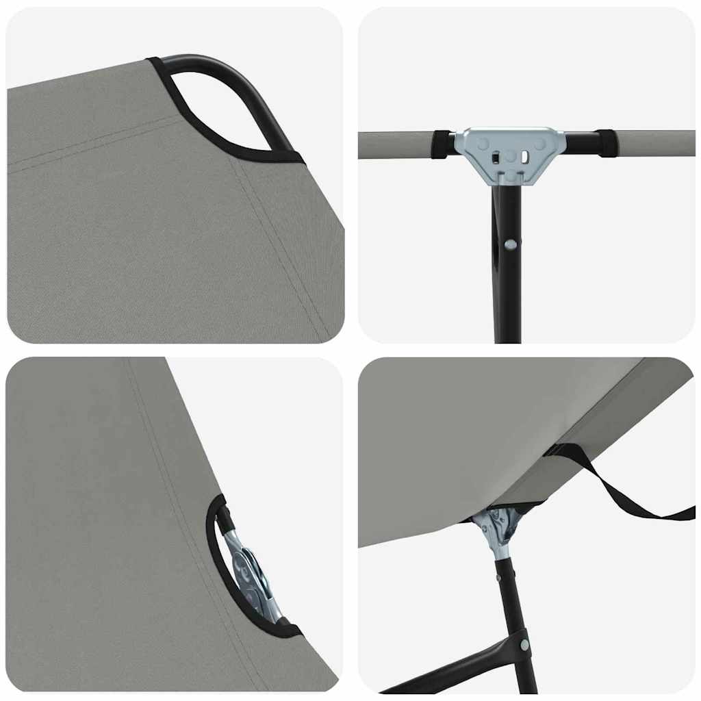 Opvouwbare zonnebed 2 st Polyester Grijs