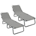 Opvouwbare zonnebed 2 st Polyester Grijs