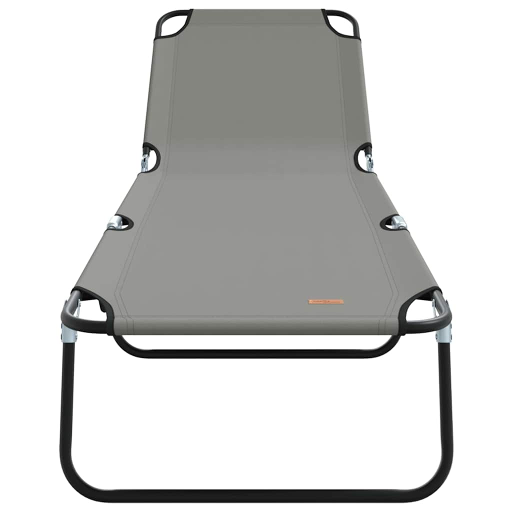 Opvouwbare zonnebed 2 st Polyester Grijs