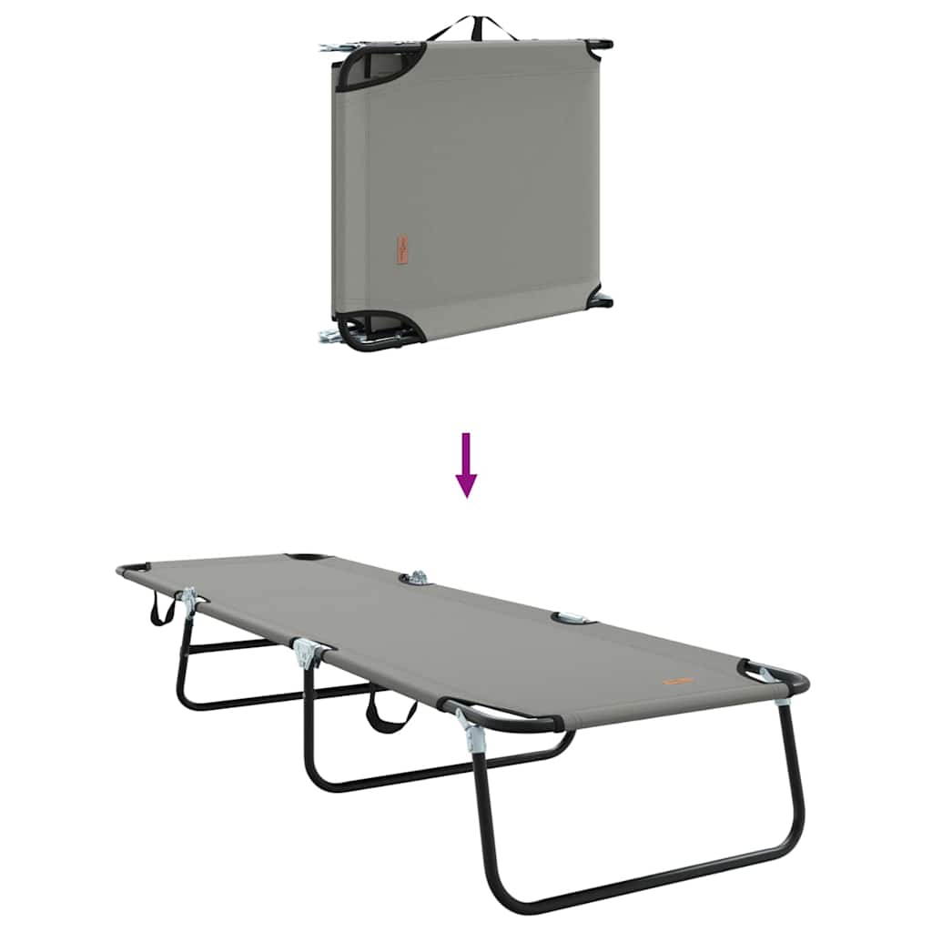 Opvouwbare zonnebed 2 st Polyester Grijs