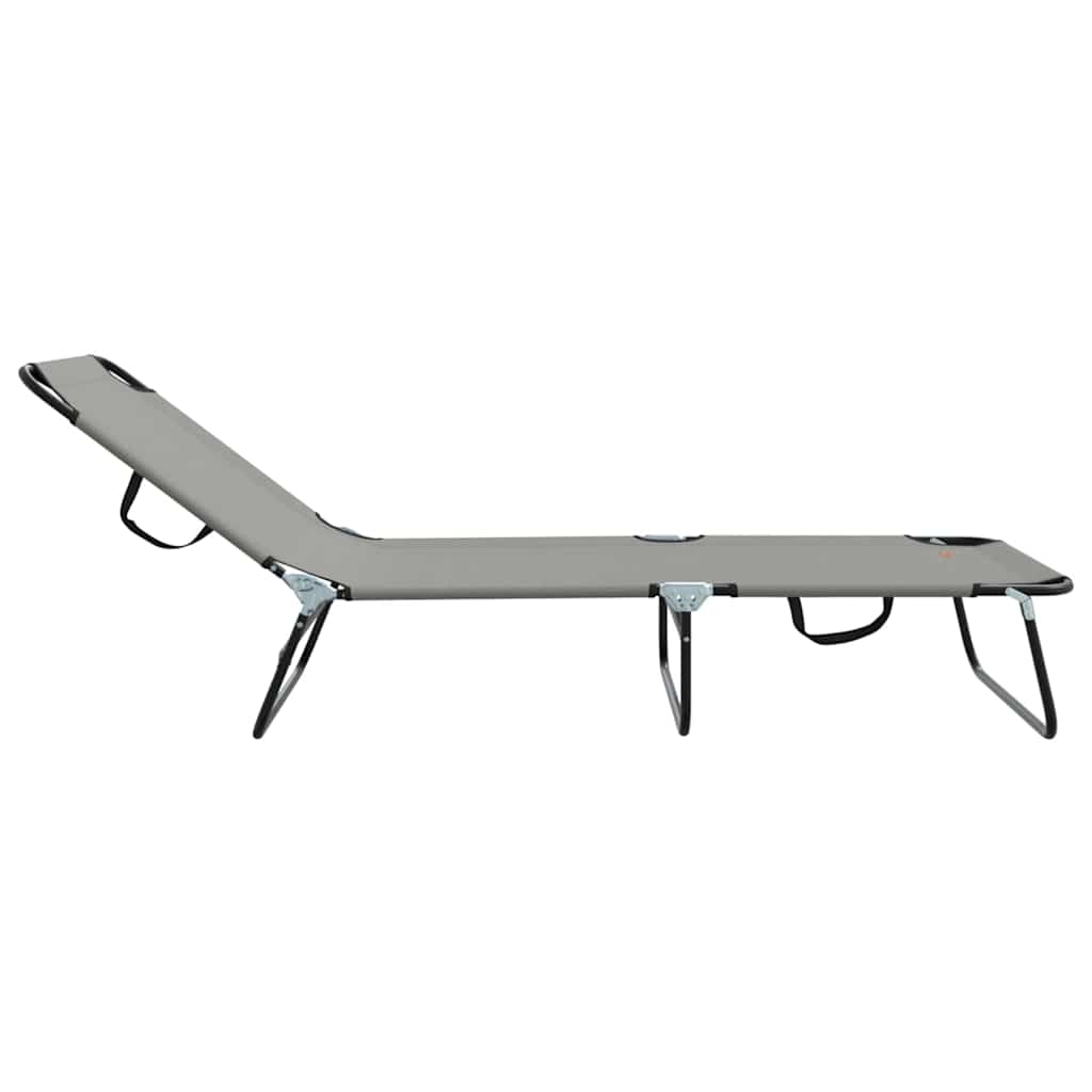 Opvouwbare zonnebed 2 st Polyester Grijs