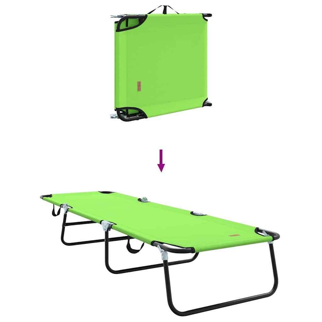 Opvouwbare zonnebed 2 st Polyester Groen