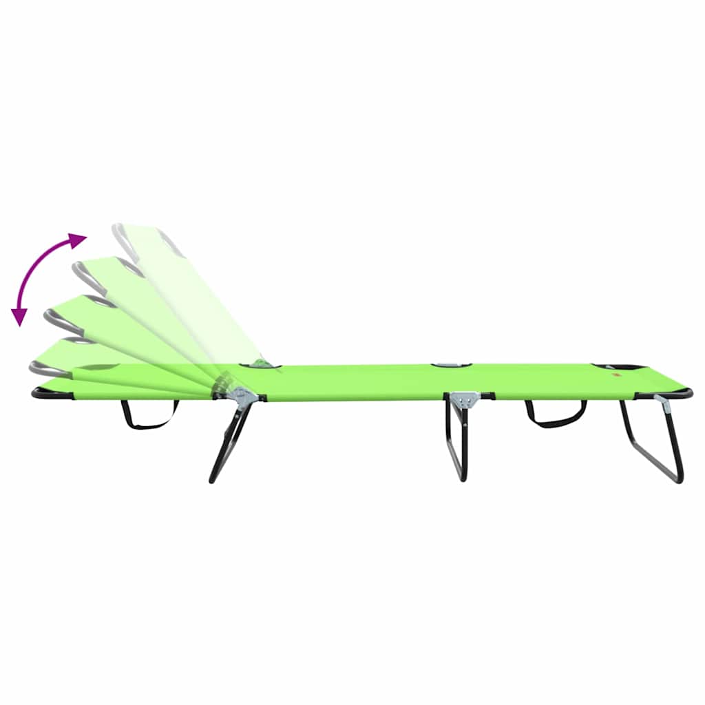 Opvouwbare zonnebed 2 st Polyester Groen