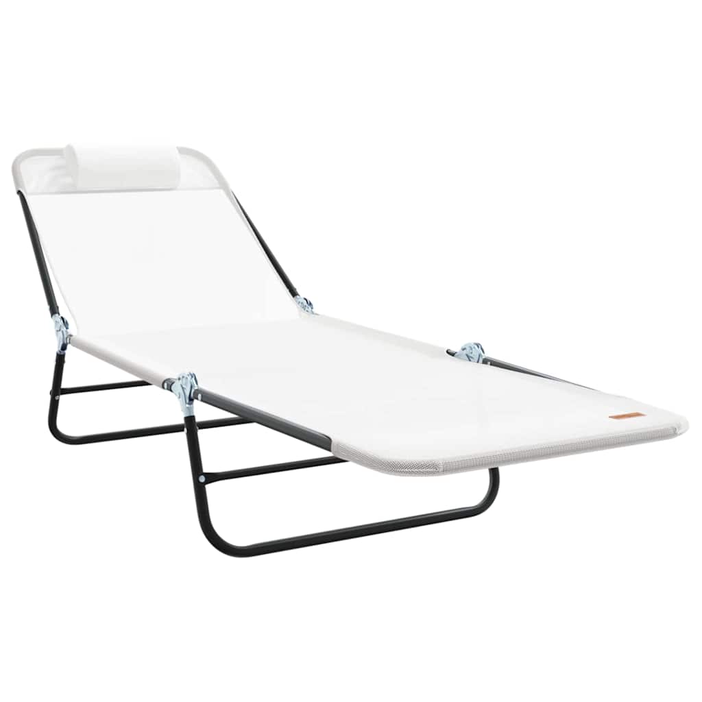 Opvouwbare zonnebed Crème 182 x 55 x 85,5 cm Textileen