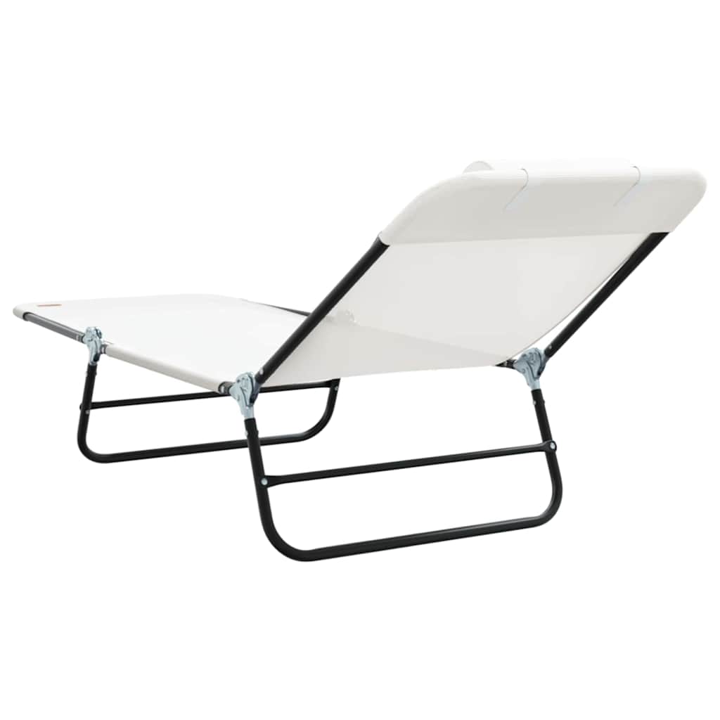Opvouwbare zonnebed Crème 182 x 55 x 85,5 cm Textileen