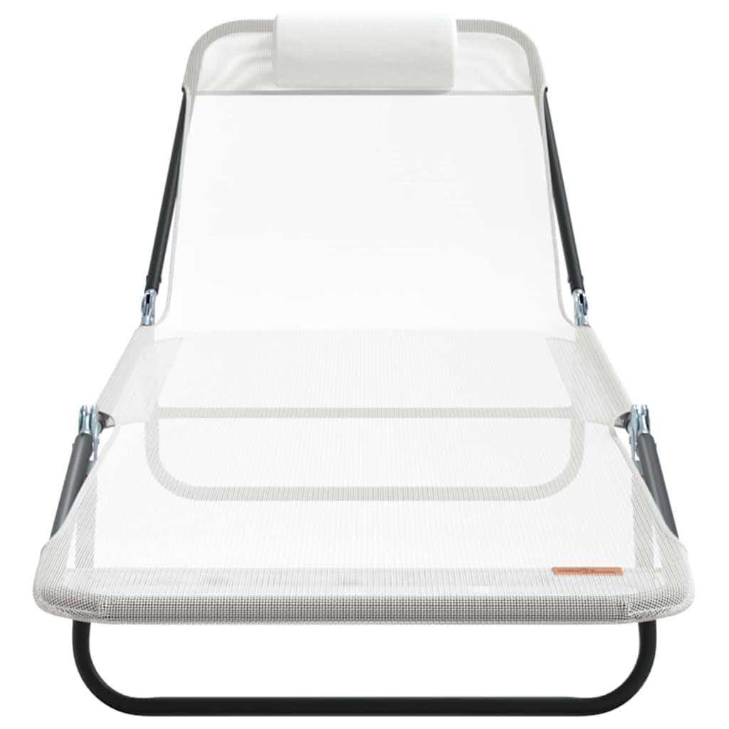 Opvouwbare zonnebed Crème 182 x 55 x 85,5 cm Textileen