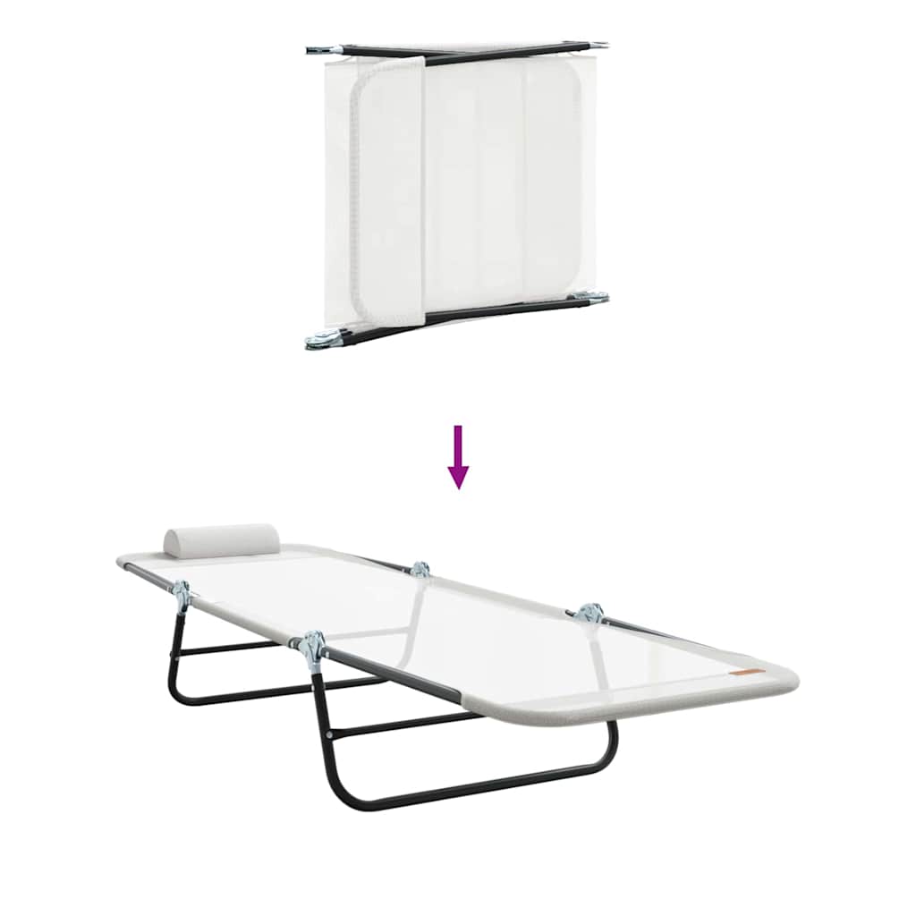 Opvouwbare zonnebed Crème 182 x 55 x 85,5 cm Textileen