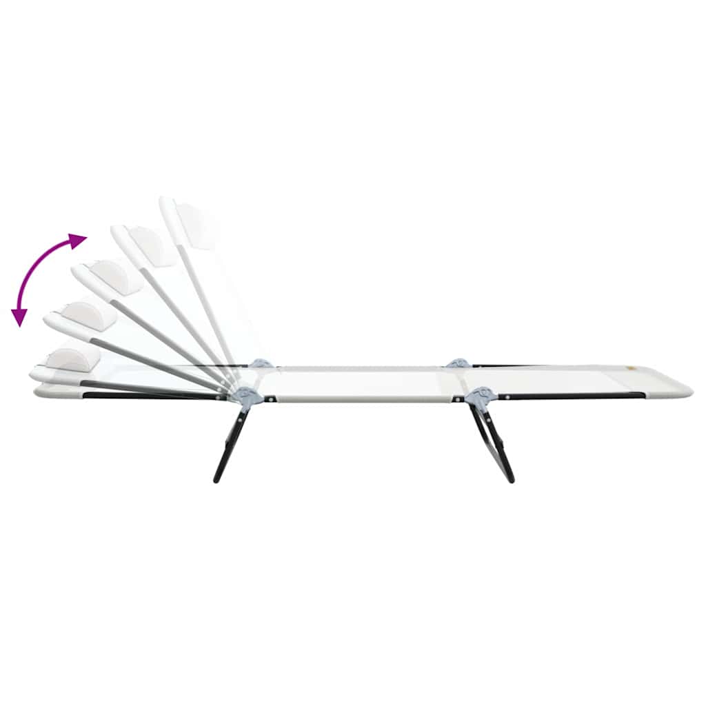 Opvouwbare zonnebed Crème 182 x 55 x 85,5 cm Textileen