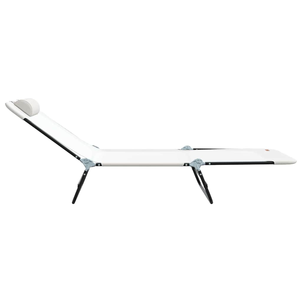 Opvouwbare zonnebed Crème 182 x 55 x 85,5 cm Textileen