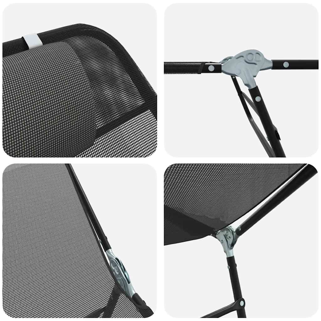 Opvouwbare zonnebed Zwart 182 x 55 x 85,5 cm Textileen