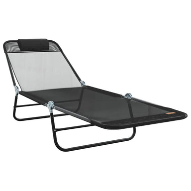 Opvouwbare zonnebed Zwart 182 x 55 x 85,5 cm Textileen
