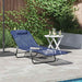 Opvouwbare zonnebed Marineblauw 182 x 55 x 85,5 cm Textileen