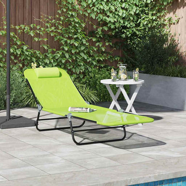 Opvouwbare zonnebed Groen 182 x 55 x 85,5 cm Textileen