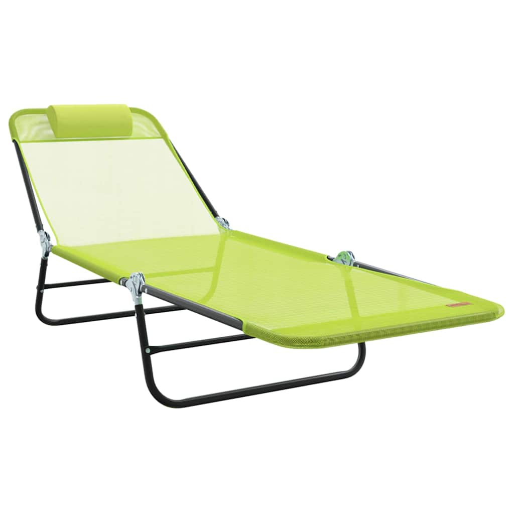 Opvouwbare zonnebed Groen 182 x 55 x 85,5 cm Textileen