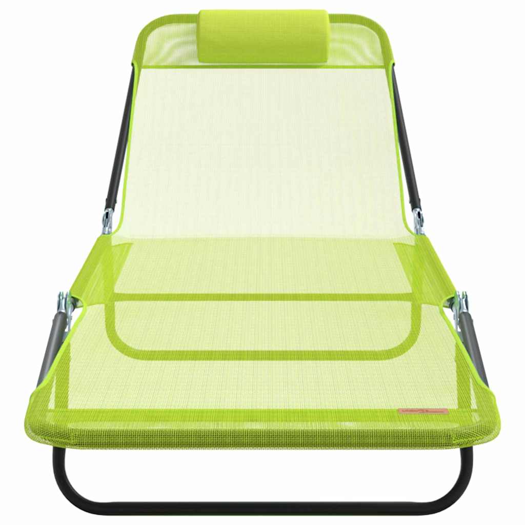 Opvouwbare zonnebed Groen 182 x 55 x 85,5 cm Textileen
