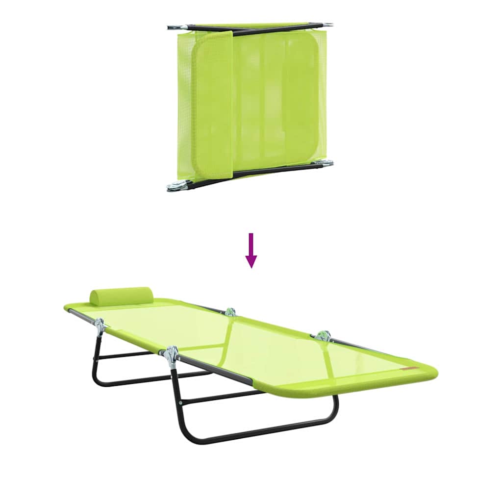 Opvouwbare zonnebed Groen 182 x 55 x 85,5 cm Textileen