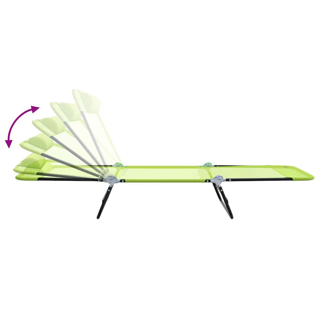 Opvouwbare zonnebed Groen 182 x 55 x 85,5 cm Textileen