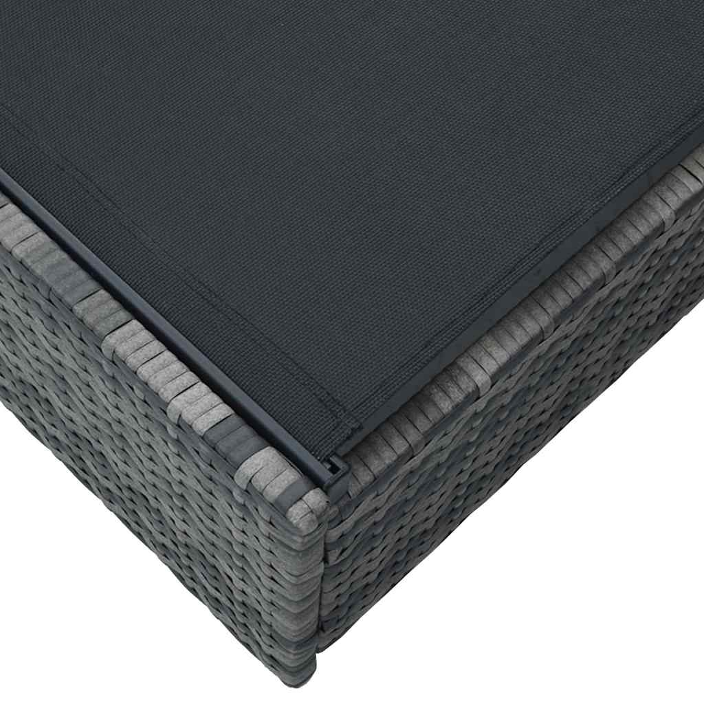 Ligstoel Grijs 200.5 x 70 x 75 cm poly rattan