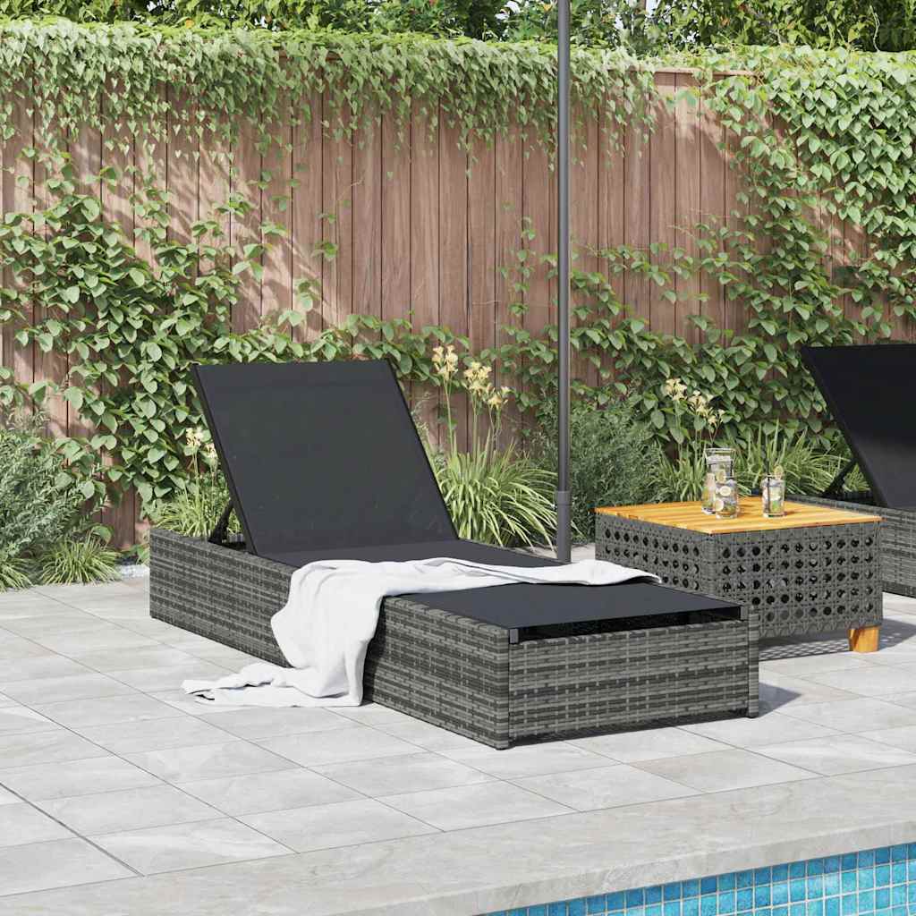 Ligstoel Grijs 200.5 x 70 x 75 cm poly rattan