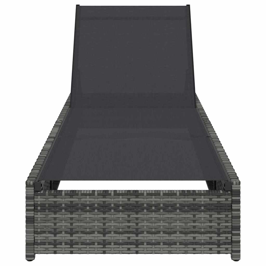 Ligstoel Grijs 200.5 x 70 x 75 cm poly rattan