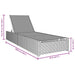 Ligstoel Grijs 200.5 x 70 x 75 cm poly rattan