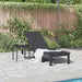 Ligstoel poly rattan Zwart