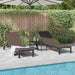 Ligstoel 3 st poly rattan Bruin