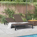 Ligstoel poly rattan Bruin