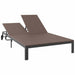 Ligstoel poly rattan Bruin