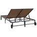 Ligstoel poly rattan Bruin