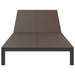 Ligstoel poly rattan Bruin