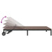 Ligstoel poly rattan Bruin