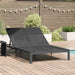 Ligstoel poly rattan Zwart