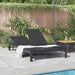 Ligstoel poly rattan Zwart