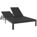 Ligstoel poly rattan Zwart
