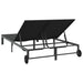 Ligstoel poly rattan Zwart
