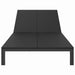Ligstoel poly rattan Zwart