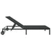 Ligstoel poly rattan Zwart