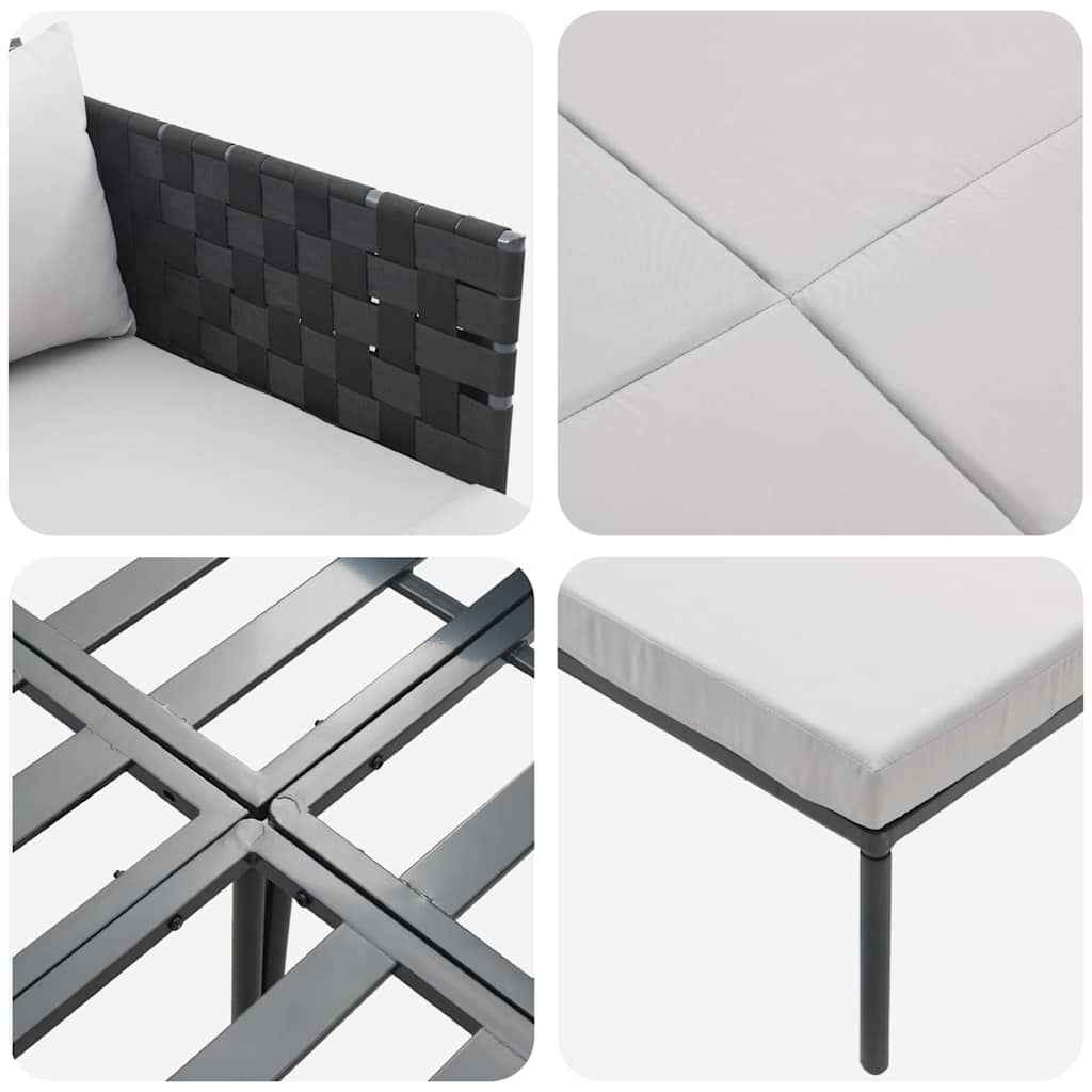 Ligstoel Antraciet 153 x 115 x 69.5 cm Gepoedercoat staal