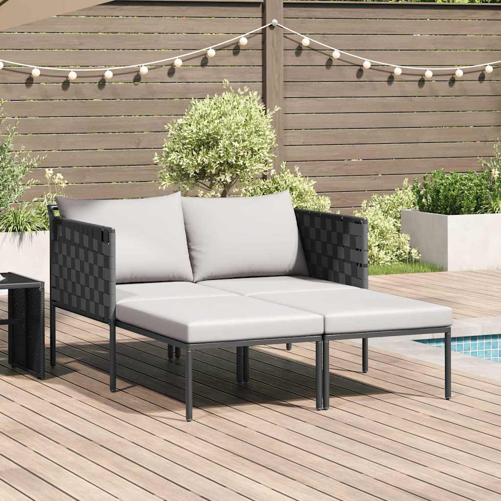 Ligstoel Antraciet 153 x 115 x 69.5 cm Gepoedercoat staal