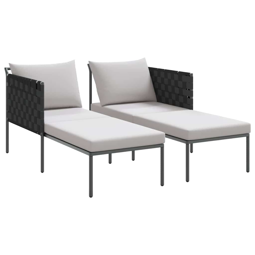 Ligstoel Antraciet 153 x 115 x 69.5 cm Gepoedercoat staal