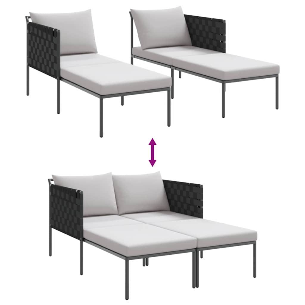 Ligstoel Antraciet 153 x 115 x 69.5 cm Gepoedercoat staal