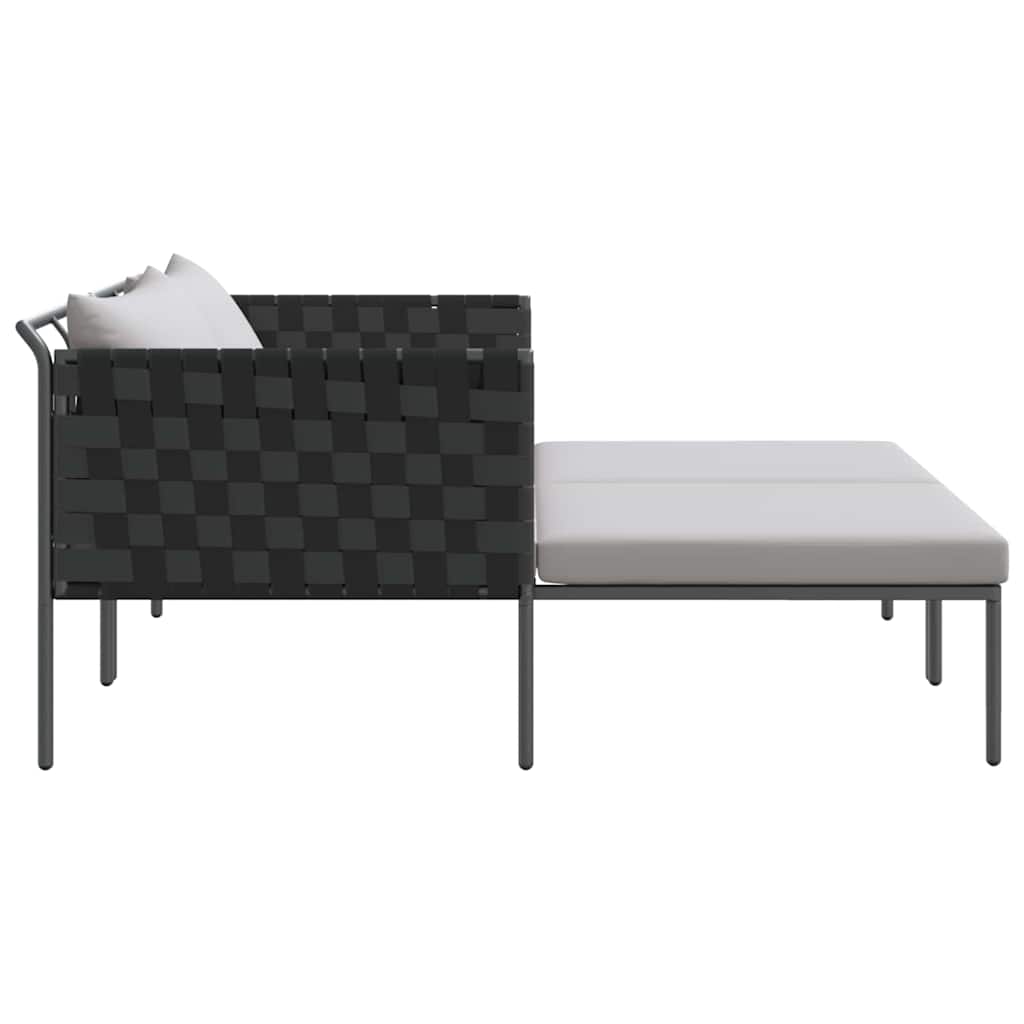 Ligstoel Antraciet 153 x 115 x 69.5 cm Gepoedercoat staal