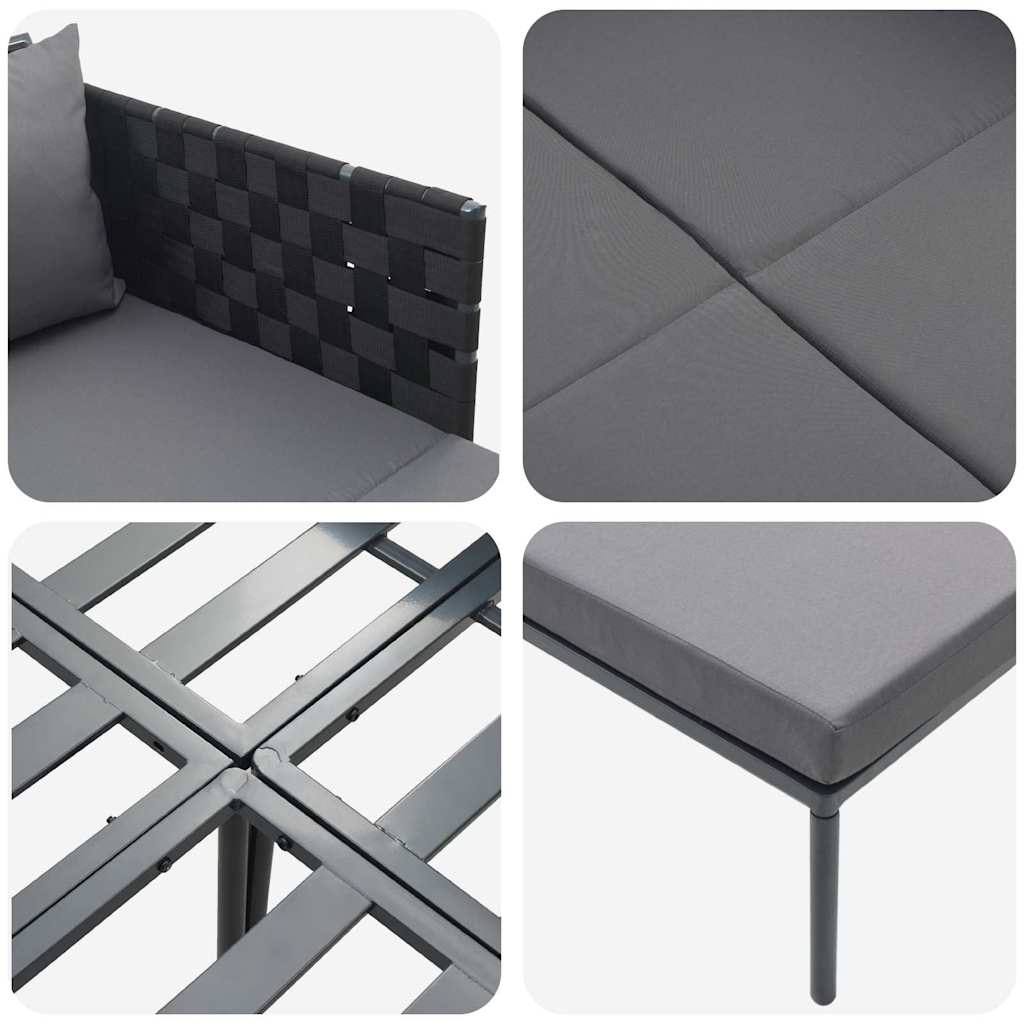 Ligstoel Antraciet 153 x 115 x 69.5 cm Gepoedercoat staal