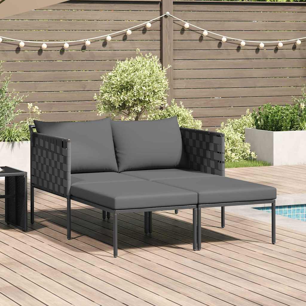 Ligstoel Antraciet 153 x 115 x 69.5 cm Gepoedercoat staal