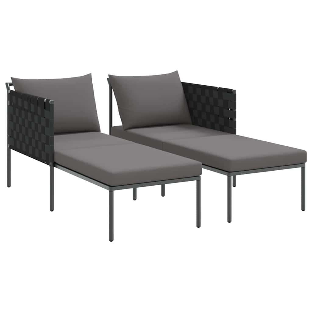 Ligstoel Antraciet 153 x 115 x 69.5 cm Gepoedercoat staal