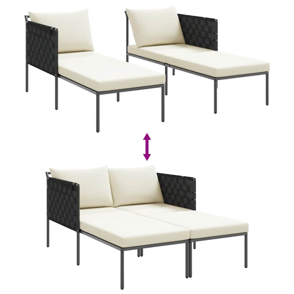 Ligstoel Antraciet 153 x 115 x 69.5 cm Gepoedercoat staal