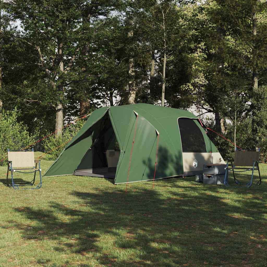 Dome Tent 4-Person met dak met opslag Groen 455 x 252 x 178 cm