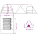 Dome Tent voor 4 Personen Grijs en Oranje 455 x 252 x 178 cm